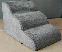 HKM-5066941 Three-Tier Pet Stairs for Easy Access ¨C Cloth, Dark Gray & Brown Slope, 60*42*39CM