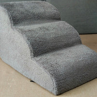 HKM-5066941 Three-Tier Pet Stairs for Easy Access ¨C Cloth, Dark Gray & Brown Slope, 60*42*39CM