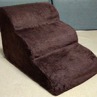 HKM-5066941 Three-Tier Pet Stairs for Easy Access ¨C Cloth, Dark Gray & Brown Slope, 60*42*39CM