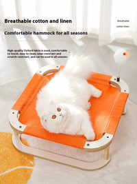 HKM-5067197 Washable Wooden Cat Hammock Bed - Minimalist Design for Cats and Small Dogs