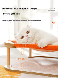 HKM-5067197 Washable Wooden Cat Hammock Bed - Minimalist Design for Cats and Small Dogs