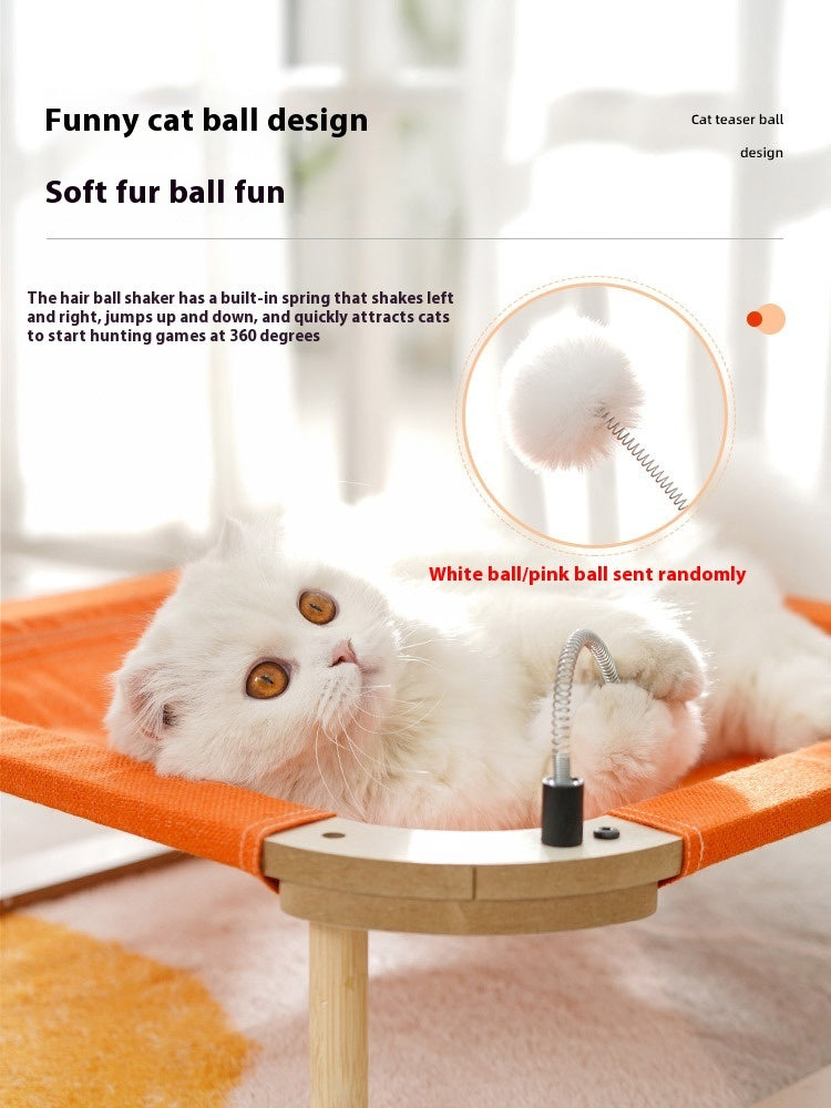 HKM-5067197 Washable Wooden Cat Hammock Bed - Minimalist Design for Cats and Small Dogs