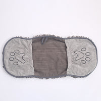 HKM-5068221 Absorbent Fiber Towel for Cats - 35x80cm Gray Pet Scrubbing and Gloved Bath Towel