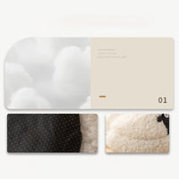 HKM-5068605 Cozy Lamb Shape Cat Cave Bed for Winter - Semi-Closed Round Design, Available in S and M Sizes