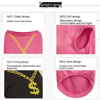 HKM-5070909 Lightweight Casual Dog Vest in Black and Rose Red - XS to L Sizes Available