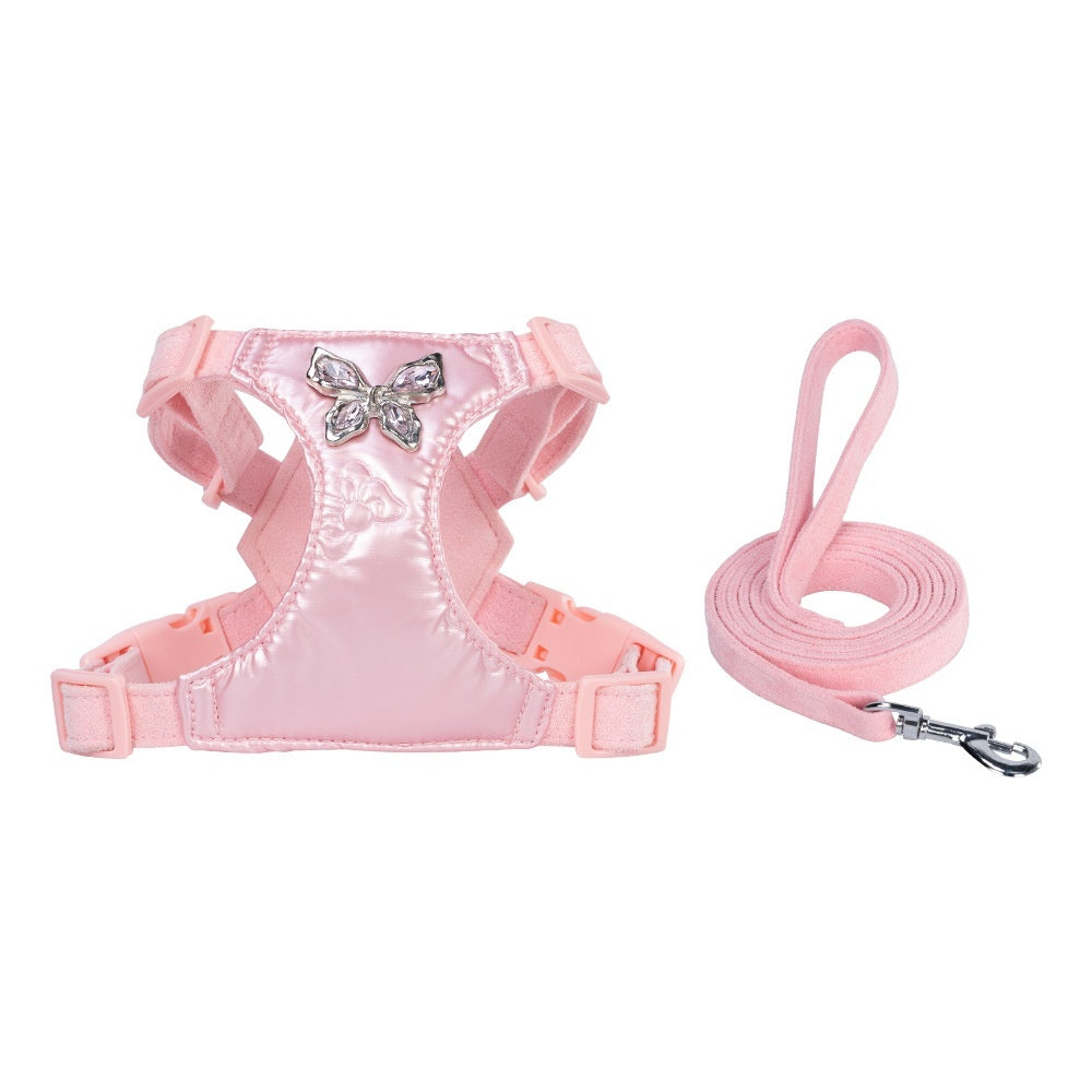 HKM-5071165 Small Dog Chest Strap Harness with Hand-Holding Rope in Multiple Colors