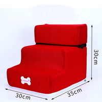 HKM-5071805 Pet Stairs with Breathable Mesh Fabric and High-Density Sponge - Detachable & Non-Slip Climbing Ladder for Dogs and Cats