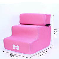 HKM-5071805 Pet Stairs with Breathable Mesh Fabric and High-Density Sponge - Detachable & Non-Slip Climbing Ladder for Dogs and Cats
