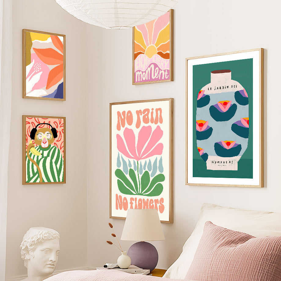 HKM-507219 Abstract Plant Flowers Canvas Art Prints - Decorative Wall Hangings in Multiple Sizes
