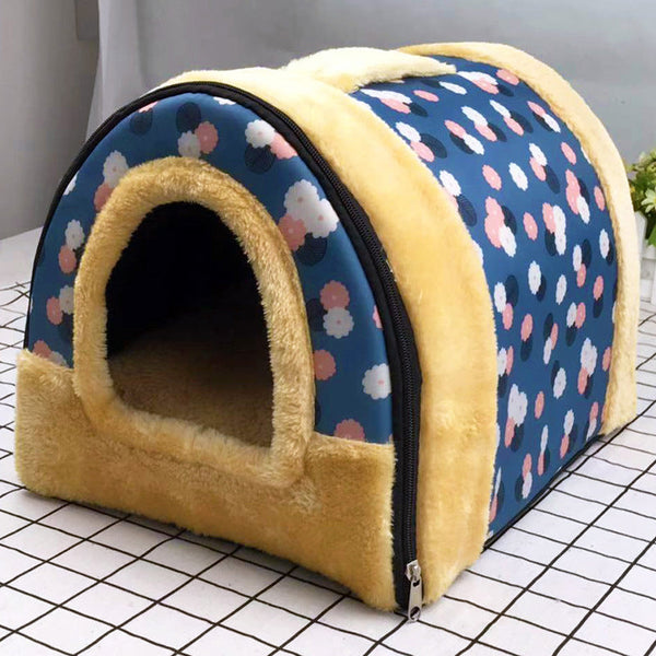 HKM-5072573 Foldable Pet Kennel for Dogs and Cats - Soft, Self-Heating Fabric, Available in Multiple Sizes and Colors
