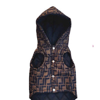 HKM-5072957 Thickened Cotton Dog Vest Coat in Brown - Sizes XS to XXXL