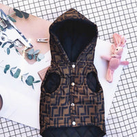 HKM-5072957 Thickened Cotton Dog Vest Coat in Brown - Sizes XS to XXXL