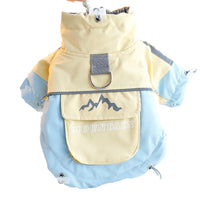 HKM-5073085 Color Block Windbreaker for Small to Medium Dogs - Weather Resistant, Comfortable Cotton Coat