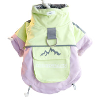 HKM-5073085 Color Block Windbreaker for Small to Medium Dogs - Weather Resistant, Comfortable Cotton Coat
