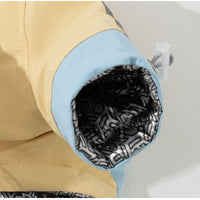 HKM-5073085 Color Block Windbreaker for Small to Medium Dogs - Weather Resistant, Comfortable Cotton Coat