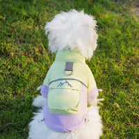 HKM-5073085 Color Block Windbreaker for Small to Medium Dogs - Weather Resistant, Comfortable Cotton Coat