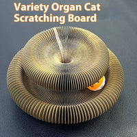HKM-5073597 Foldable Cat Scratch Board with Bell Ball and Catnip - Cartoon Design, Corrugated Paper
