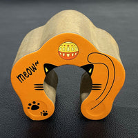 HKM-5073597 Foldable Cat Scratch Board with Bell Ball and Catnip - Cartoon Design, Corrugated Paper