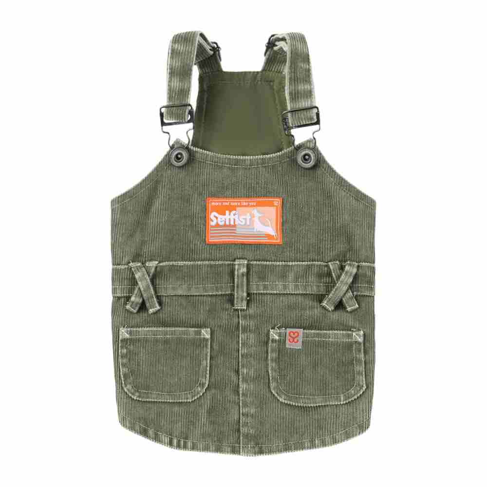HKM-5074109 Trendy Denim Blue, Rust Red, and Military Green Vest for Dogs with Adjustable Elastic Harness, Sizes 3-5