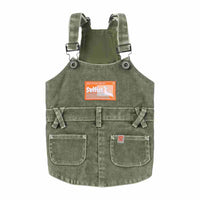 HKM-5074109 Trendy Denim Blue, Rust Red, and Military Green Vest for Dogs with Adjustable Elastic Harness, Sizes 3-5