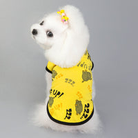 HKM-5074877 Casual Cotton Vest for Dogs with Piggy Print ¨C Spring and Summer Styles in Yellow and Pink