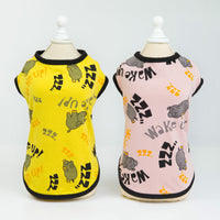 HKM-5074877 Casual Cotton Vest for Dogs with Piggy Print ¨C Spring and Summer Styles in Yellow and Pink