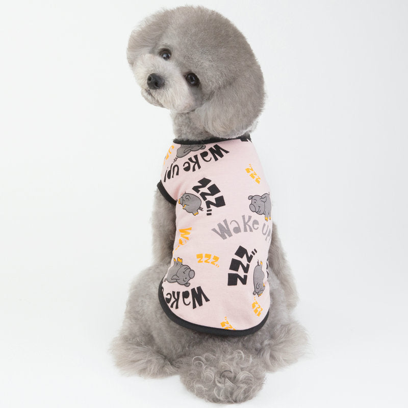 HKM-5074877 Casual Cotton Vest for Dogs with Piggy Print ¨C Spring and Summer Styles in Yellow and Pink