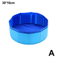 HKM-5075773 Folding Vinyl Pool with 6 Tweak Toys for Dogs - Blue 30x10cm & 50x8cm Options