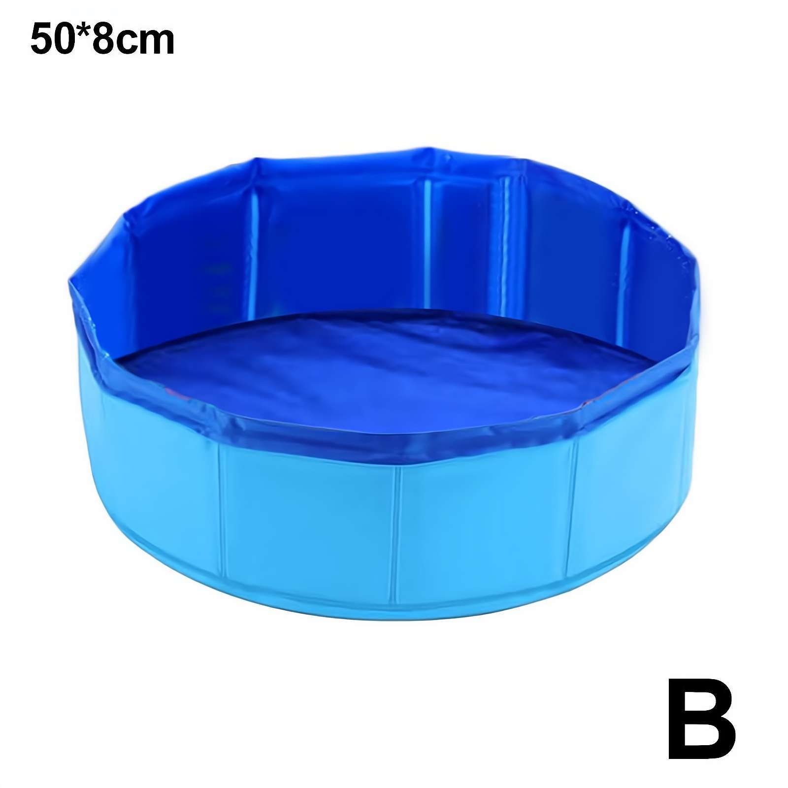 HKM-5075773 Folding Vinyl Pool with 6 Tweak Toys for Dogs - Blue 30x10cm & 50x8cm Options
