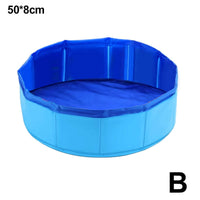 HKM-5075773 Folding Vinyl Pool with 6 Tweak Toys for Dogs - Blue 30x10cm & 50x8cm Options
