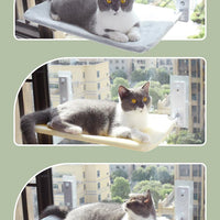 HKM-5075901 Cat Suction Cup Window Hammock - Breathable Mesh Plush Fabric, Stylish Pet Bed for Cats