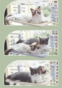 HKM-5075901 Cat Suction Cup Window Hammock - Breathable Mesh Plush Fabric, Stylish Pet Bed for Cats