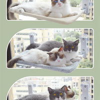 HKM-5075901 Cat Suction Cup Window Hammock - Breathable Mesh Plush Fabric, Stylish Pet Bed for Cats