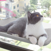 HKM-5075901 Cat Suction Cup Window Hammock - Breathable Mesh Plush Fabric, Stylish Pet Bed for Cats