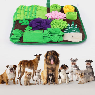 HKM-5078077 Anti-Choke Training Sniffing Pad for Pets - 42x42cm Polar Fleece Feeding Mat