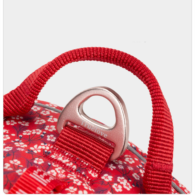 HKM-5078461 Reflective Floral Printed Pet Dog Leash and Chest Harness Set