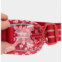 HKM-5078461 Reflective Floral Printed Pet Dog Leash and Chest Harness Set