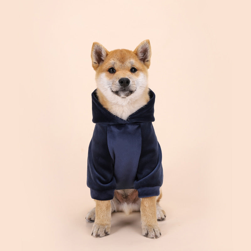 HKM-507859 Cozy Velvet Dog Sweater for Small to Medium Dogs - Warm Autumn and Winter Attire