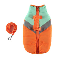 HKM-5078717 Casual Cotton-Padded Dog Jacket with Hand Rope - Available in Orange, Blue, and Army Green
