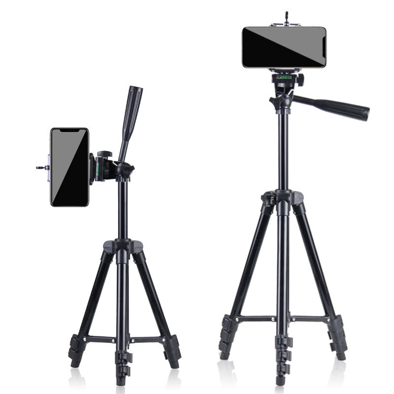 HKM-507987 Versatile Aluminum Alloy Tripod Set with U-Shaped Clip and Cloth Bag for Mobile Phone Live Support