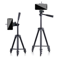 HKM-507987 Versatile Aluminum Alloy Tripod Set with U-Shaped Clip and Cloth Bag for Mobile Phone Live Support