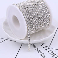 HKM-508115 Rhinestone Chain for DIY Crafts - 2.8mm Silver Bottom Claw, 1m Length