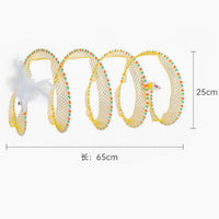 HKM-5081533 Interactive Cat Tunnel and Teasing Stick with Feather Attachment for Boredom Relief