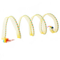 HKM-5081533 Interactive Cat Tunnel and Teasing Stick with Feather Attachment for Boredom Relief