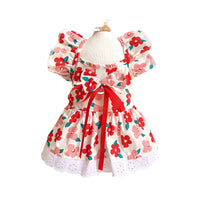 HKM-5081661 Flounced Sleeve Dress for Pets in Pansy, Red Plaid, and Floral Styles