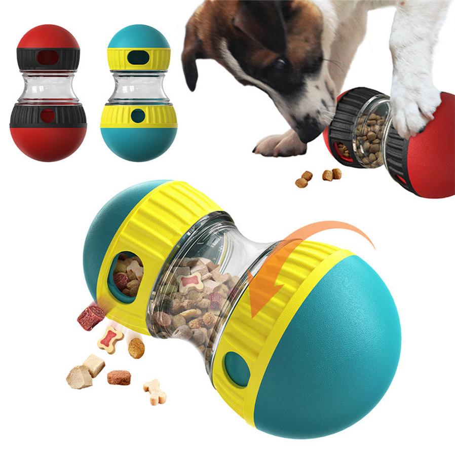 HKM-508307 Interactive Dog Toy - Adjustable Difficulty Food Dispensing Tumbler Puzzle for Small to Medium Breeds, Durable Non-Toxic Material, Promotes Slow Feeding and Mental Stimulation