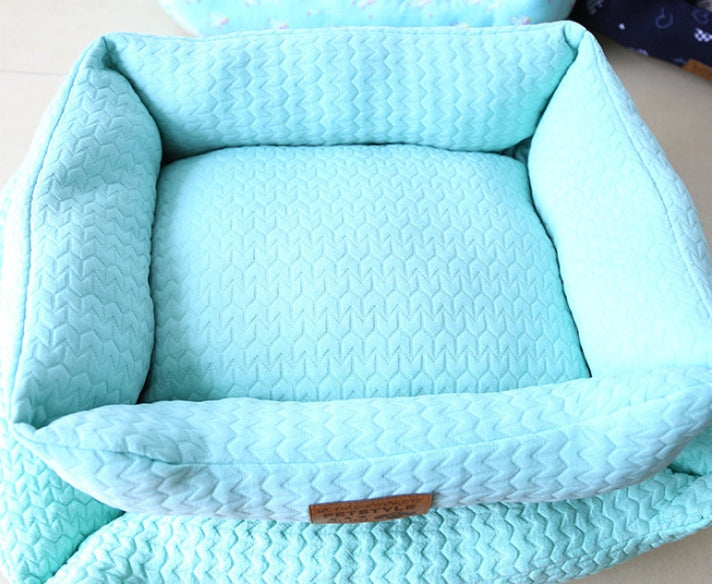 HKM-5084093 Small Square Nest Dog Mat for All Seasons ¨C Cozy Cotton Kennel with Various Patterns