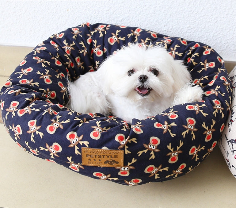 HKM-5084093 Small Square Nest Dog Mat for All Seasons ¨C Cozy Cotton Kennel with Various Patterns