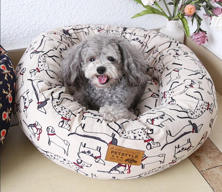 HKM-5084093 Small Square Nest Dog Mat for All Seasons ¨C Cozy Cotton Kennel with Various Patterns