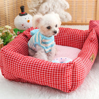 HKM-5084093 Small Square Nest Dog Mat for All Seasons ¨C Cozy Cotton Kennel with Various Patterns